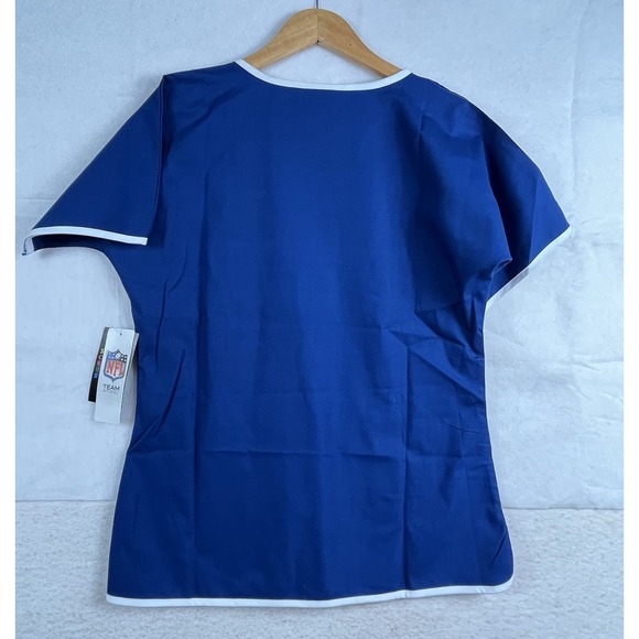 NFL Team Apparel Indianapolis Colts Scrub Top Blue White Trim Size Small NWT - Picture 11 of 11